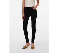 Stretch-Jeans VERO MODA "VMSEVEN SHAPE UP", Damen, Gr. XS, Länge 34, schwarz, Denim/Jeans, Obermaterial: 66% Baumwolle, 32% Polyester, 2% Elasthan, unifarben, Jeans (45682063-XS) schwarz