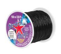 Stretch Magic Elastische Perlenschnur - Farbe: Schwarz, 0,8 mm Durchmesser, 100 Meter (328 Fu ) - Leicht zu knoten, starke und dehnbare Schnur zu