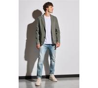 Sakko STREET ONE MEN, Herren, Gr. XXL46, grün (natural grün), Web, Obermaterial: 54% Baumwolle, 43% Nylon, 3% Elasthan; Futter: 100% Polyester, unifarben, Casual, gerade normal, V-Ausschnitt, Bündchen