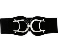 Stretchgürtel BONPRIX, Damen, Gr. 95, schwarz, Materialmix, unifarben, Gürtel, Mix aus Lederimitat und Stretchmaterial, auffallende Schnalle (22640501-95) schwarz