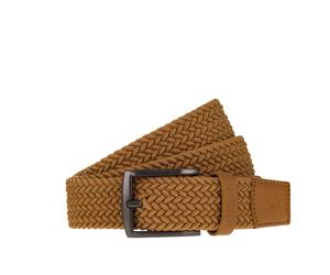 Stretchgürtel MUSTANG "Nolan", Herren, Gr. 100, braun (middle braun), Materialmix, unifarben, Gürtel, mit elastischer Kunstfaser und Lederanteil, 3,5 cm breit, unifarben (71900354-100) middle braun