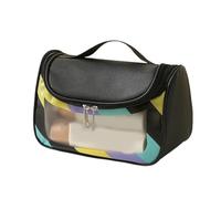 Streysisl Hautpflege-Reisetasche, Kulturbeutel, wasserdicht, transparent, Organizer-Taschen, Reise-Make-up-Etui, sichtbare Kosmetiktasche für Outdoor, Sommer, Fitnessstudio, Dusche, Schwarz