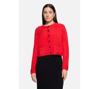 Betty Barclay Regular Fit Strickjacke mit Rundhalsausschnitt in Rot, Größe 48