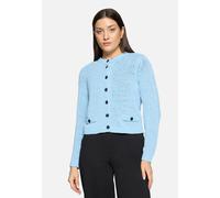 Strickjacke BETTY BARCLAY "Damen mit aufgesetzten Taschen", Damen, Gr. 38, powder blau, Strick, Obermaterial: 65% Polyacryl, 35% Polyamid, Basic, gerade normal, Rundhals, Strickjacken Strickjacke (375