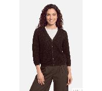 Strick-Cardigan mit V-Ausschnitt Dunkelbraun 36