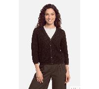 Strick-Cardigan mit V-Ausschnitt Dunkelbraun 42