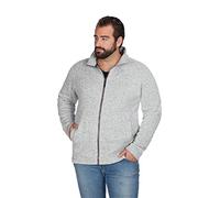 Strick-Fleece Jacke C+ Plus Size Herren, Grau-Melange, XXXL