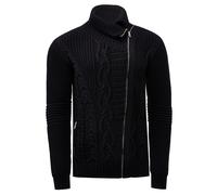 Strickjacke RUSTY NEAL Gr. XL, schwarz Herren Strickjacken mit asymmetrischem Reißverschluss (95858904-XL)