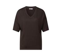 Strick-Look V-Neck T-Shirt Blau 36