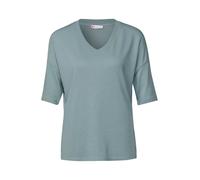 Strick-Look V-Neck T-Shirt Blau 42