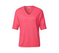 Strick-Look V-Neck T-Shirt Braun 44