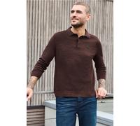 Strickpullover STREET ONE MEN, Herren, Gr. L (42), braun (maroon braun), Web, 100% Baumwolle, unifarben, normal normal, V-Ausschnitt, Rippbündchen, Pullover Strickpullover, mit Mouliné Garn (32797504-