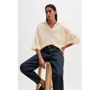 Strickpullover MARC O'POLO "aus weicher Merinowolle", Damen, Gr. S, beige (chalky sand), Obermaterial: 100% Schurwolle, unifarben, Pullover Strickpullover (13443747-S) chalky sand