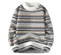 Strick Pullover Y2k Vintage gestreifte Sweatshirt Hip Hop Straße Tragen Grunge Ästhetische Pullover Jumper Tops Winterpullover Herren Pullunder Warmer Häkelpullover Leichter Feinstrickpullover