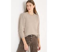 Cecil Strickpullover Damen, 100% Baumwolle, desert beige melange, Gr. XXL (46), Rundhals