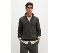 Troyer MARC O'POLO "aus weichem Bio-Baumwoll-Schurwoll-Mix", Herren, Gr. XL, grau (wooden earth), Obermaterial: 54% Baumwolle, 29% Schurwolle, 17% Polyamid, unifarben, Pullover Troyer (26516067-XL) wo