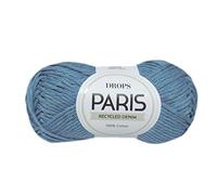Strick- und Häkelgarn, 100 % Baumwolle, 4 oder Medium, Aran-Gewicht, Drops Paris, 50 g, 82 Meter pro Knäuel (101 hellblau).