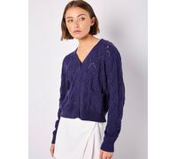 Strickcape APRICOT "Pointelle-Strickjacke", Damen, Gr. M (38), blau (navy), Obermaterial: 51% Polyacryl PAN. 49% Baumwolle CO., unifarben, Strickjacken, in Lochstrick (24517535-38) navy