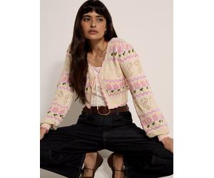 Strickcape APRICOT "Pointelle-Strickjacke", Damen, Gr. XL (42), beige (stein), Strick, Obermaterial: 100% Polyacryl PAN., geblümt, Gerippt, Strickjacken, mit Schmetterlings- und Blumenmuster (79380324