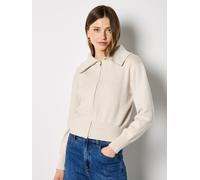 Strickcape APRICOT "Strickjacke", Damen, Gr. L (40), beige (stein), Strick, Obermaterial: 45% Viskose CV. 29% Nylon NY. 26% Polyester PES., uni, Gerippt, Strickjacken, mit doppeltem Reißverschluss (45