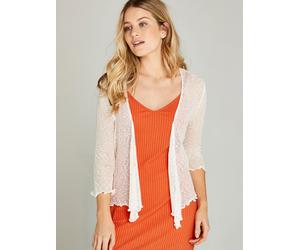 Strickcape APRICOT "Strickjacke", Damen, Gr. M (38), beige (creme), gewebt, Obermaterial: 75% Polyacryl PAN. 25% Polyamid PA., uni, Strickjacken, im semitransparenten Design (84824010-38) creme