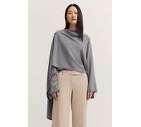 Strickcape BUGATTI "Rundhals-Ausschnitt", Damen, Gr. STÜCK, 250, grau, 40% Wolle, 30% Viskose, 20% Polyamid, 10% Kaschmir, unifarben, normal, Rundhals, gerader Abschluss, Strickjacken, aus Woll-Kaschm