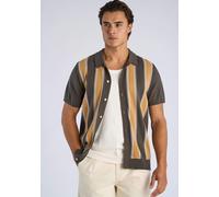 Strickcape LINDBERGH "Cardigan Kurzarm Relaxed Fit", Herren, Gr. M, dk army, Obermaterial: 100% Baumwolle, gestreift, Strickjacken (18587404-M) dk army