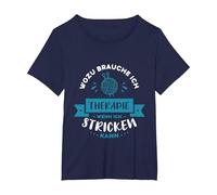 Stricken Hobby Geschenk I Handarbeit Häkeln T-Shirt, Damen Große Größen, Marineblau, 5X
