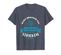 Stricken Hobby Geschenk I Handarbeit Häkeln T-Shirt, Herren, Blau Meliert, 5XL