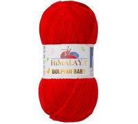 Strickfein Himalaya Dolphin Baby Wolle Garn Baumwolle Strickwolle zum Stricken häkeln (80318 Rot)