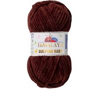 Strickfein Himalaya Dolphin Baby Wolle Garn Baumwolle Strickwolle zum Stricken häkeln (80336 Dunkelbraun)