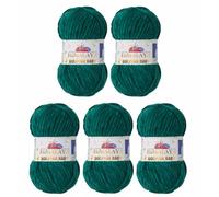 Strickfein Himalaya Dolphin Baby Wolle Garn Stricken Super Bulky (6), 100g Knäuel, 120m, Nadel 6.5mm, 5x100 gr (Smaragd Grün)