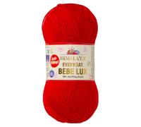 Strickfein Himalaya Everyday Bebe Lux Strickgarn - 100g/250m - 100% Antipilling Acryl - OEKO-TEX - Für Babydecken, Kleidung (Rot)