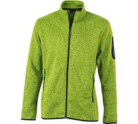 Strickfleece Jacke - Farbe: Kiwi Melange/Royal - Größe: M