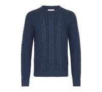 Strickfleece-Pullover BLEND "Strickpullover BHBASIM", Herren, Gr. M, blau (marineblaus), Obermaterial: 50% Baumwolle CO. 47% Polyacryl PAN. 3% Nylon NY., Pullover (79695656-M) marineblaus