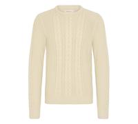 Strickfleece-Pullover BLEND "Strickpullover BHBASIM", Herren, Gr. XXL, grau (oyster gray), Obermaterial: 50% Baumwolle CO. 47% Polyacryl PAN. 3% Nylon NY., Pullover (98763924-XXL) oyster gray