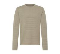 Strickfleece-Pullover BLEND "Strickpullover BHBror", Herren, Gr. L, grau (oyster gray), Obermaterial: 50% Polyacryl PAN. 50% Baumwolle CO., Pullover (57577952-L) oyster gray