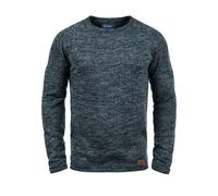 Blend BHDan Herren Strickpullover Feinstrick Pullover mit Rundhalsausschnitt Baumwollmischung Label-Patch Regular fit, Größe:XL, Farbe:Navy (70230)
