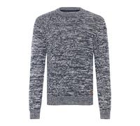 Strickpullover BLEND "BHDanno", Herren, Gr. L, marineblaus, Grobstrick, 70% Baumwolle (Recycled), 30% Polyester (Recycled), meliert, normal normal, Rundhals, Pullover Strickpullover, Klassischer Grobs