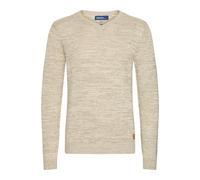 Blend BHDansel Herren Strickpullover Feinstrick Pullover mit V-Ausschnitt Rippbündchen Baumwollmischung Regular fit, Größe:L, Farbe:Bone White (70016)