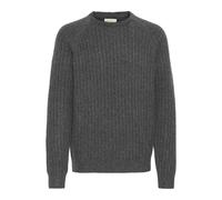 Strickfleece-Pullover BLEND "Strickpullover BHDEXTER", Herren, Gr. 3XL, grau (iron gate), Obermaterial: 84% Polyester PES. 10% Wolle mw. 6% Nylon NY., Pullover (54589305-XXXL) iron gate
