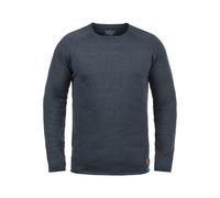 Strickpullover BLEND "BHJohn", Herren, Gr. L, blau (navy), Feinstrick, 100% Baumwolle, unifarben, regular fit, Rundhals, Raglanärmel, Pullover Strickpullover, Strickpullover mit aufgerollten Säumen (4