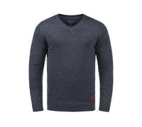 Strickpullover BLEND "BHLasse", Herren, Gr. 3XL, blau (ensign blau), Feinstrick, 50% Baumwolle, 50% Polyacryl, unifarben, Basic, regular fit, V-Ausschnitt, eingesetzt, Pullover Strickpullover, Feinstr