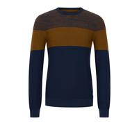 Strickpullover BLEND "BHNapinoa", Herren, Gr. XXL, bronze braun, Feinstrick, 100% Baumwolle, gestreift, regular fit normal, Rundhals, eingesetzt, Pullover, Stilvoller Feinstrick-Pullover mit Rundhalsa