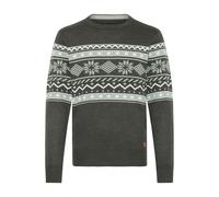 Strickpullover BLEND "BHNohr", Herren, Gr. XL, charcoal mix, Grobstrick, 100% Polyacryl, normal normal, Rundhals, Pullover Strickpullover, Klassischer Norweger Grobstrickpullover (45333047-XL) charcoa