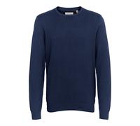 Rundhalspullover BLEND "BHREDHILL crewneck", Damen, Gr. L, blau (marineblaus), Strick, Obermaterial: 100% Baumwolle, unifarben, regular fit normal, Rundhals, Rippbündchen, Pullover Rundhalspullover (5