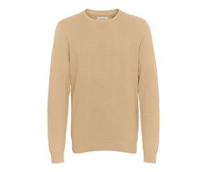 Strickfleece-Pullover BLEND "Strickpullover BHRedhill", Herren, Gr. XXL, beige (cornstalk), Obermaterial: 100% Baumwolle CO., Pullover (87514519-XXL) cornstalk