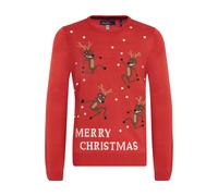Blend BHRudolph Herren Weihnachtspullover Winter Pullover Strickpullover Weihnachtspulli mit Rundhals-Ausschnitt Regular fit, Größe:L, Farbe:Pomp Red/Christmas (73859)