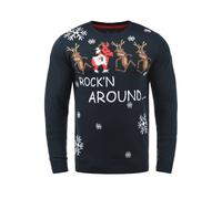 Blend Rudolph Herren Strickpullover Weihnachtspullover Mit Rundhalsausschnitt, Größe:M, Farbe:Dark Navy/Dance (74678)