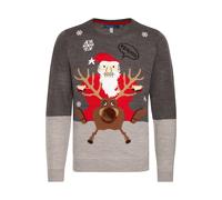 Strickfleece-Pullover BLEND "Strickpullover BHRudolph", Herren, Gr. M, grau (charcoal, santa), Obermaterial: 100% Polyacryl PAN., Pullover (42142242-M) charcoal, santa